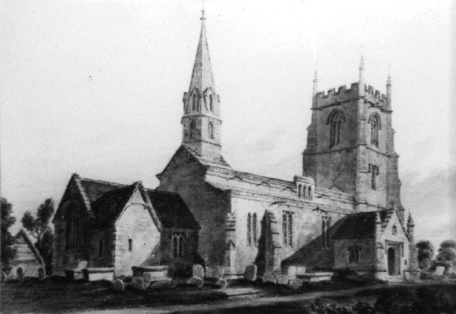 Painting of St Andrew's Church 1810 by J Buckler